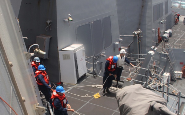 USS Bainbridge replenishment at sea