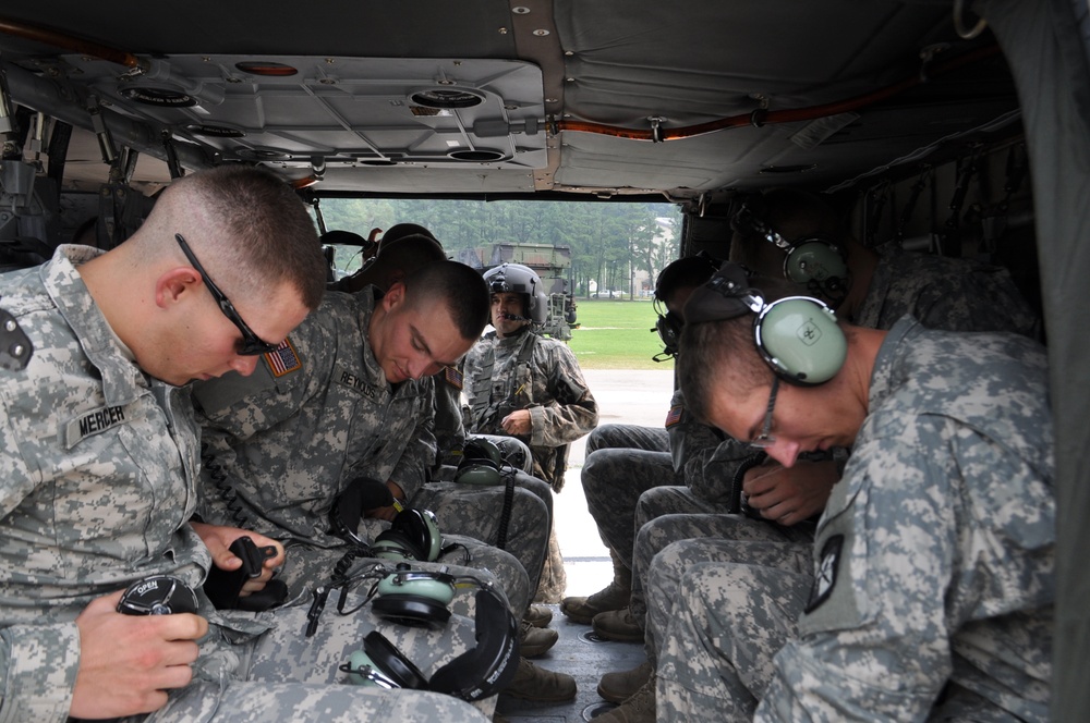 1-38 FA cadets flying above Camp Casey