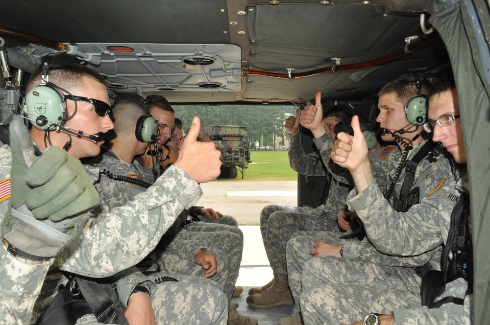 1-38 FA cadets flying above Camp Casey
