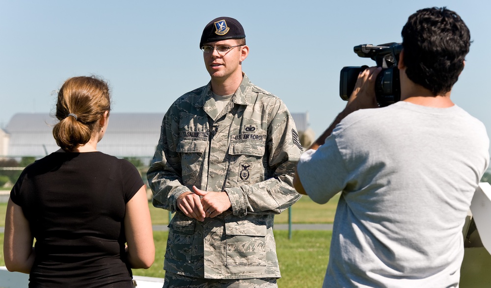 Military working dogs sink their teeth into local media