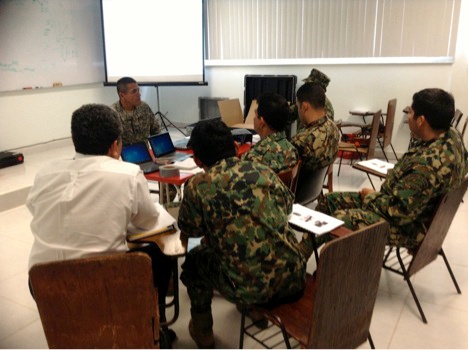 Radiological monitoring software with Mexican marine instructors