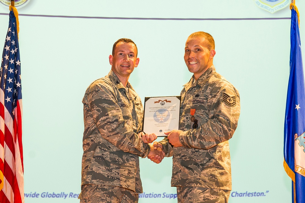 Tech. Sgt. Hartley receives Air Force Combat Action Medal
