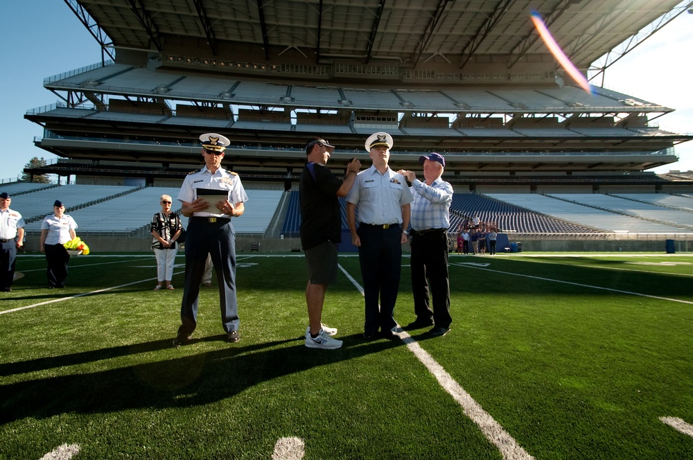 From sideline to shoreline - Coast Guard Reservist serves his country, alma mater