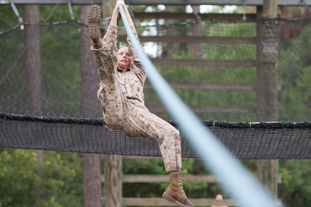 Photo Gallery: Marine recruits scale Confidence Course