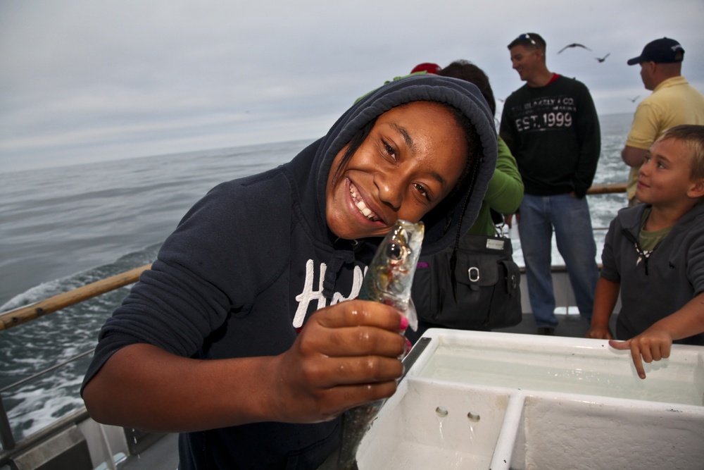 The friendliest catch: Marines volunteer time to take kids fishing