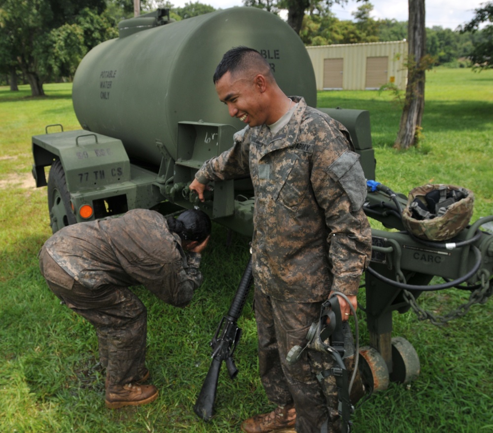 OSW soldiers rinse off