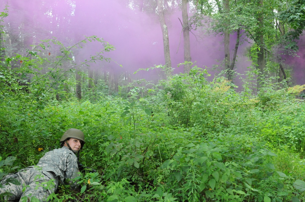 OSW soldier takes cover during training