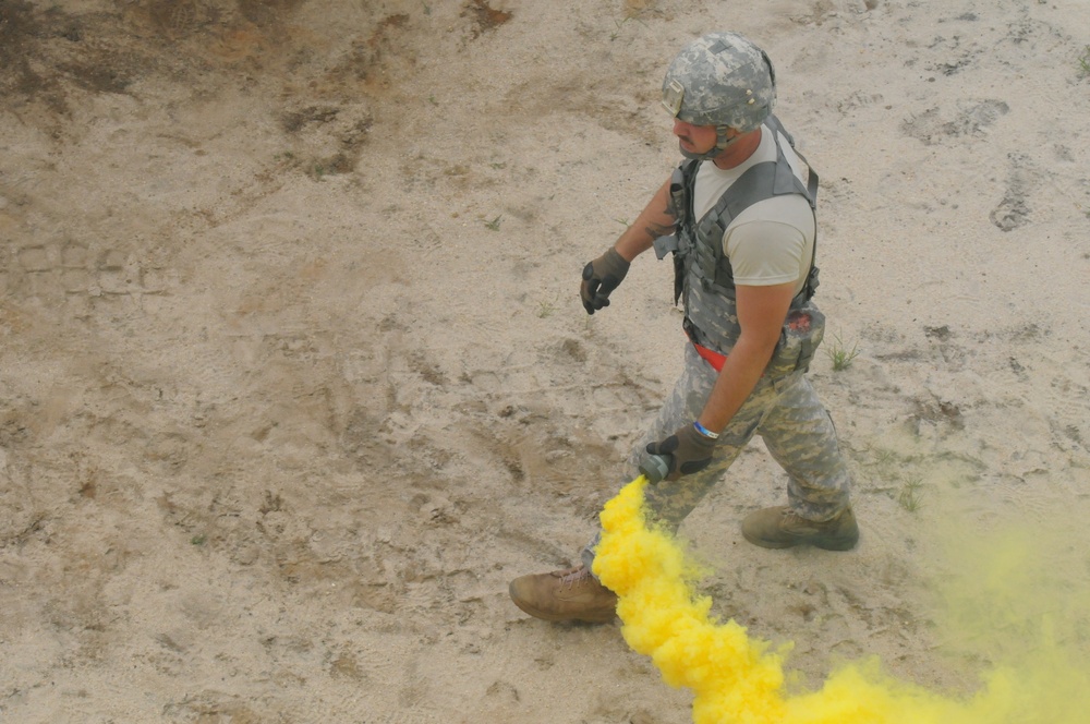 OSW cadre throws smoke grenade