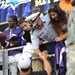 Coach Harbaugh thanks Coast Guardsman Lt. Vasilarakis