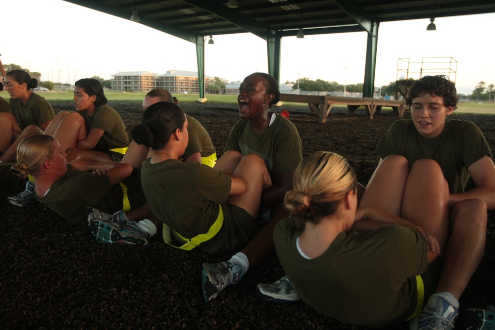 Photo Gallery: Marine recruits take initial strength test on Parris Island
