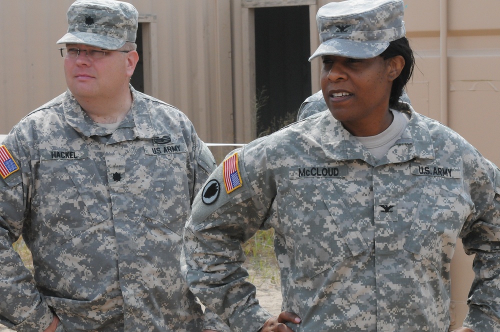OSW Col. McCloud and Lt. Col. Hackel observe training
