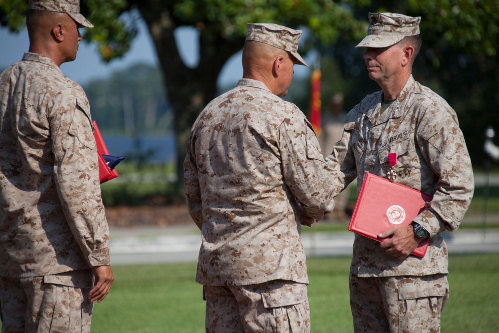Retirement ceremony at Camp Lejeune
