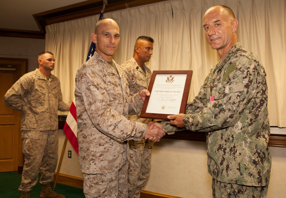 Retirement ceremony at Camp Lejeune