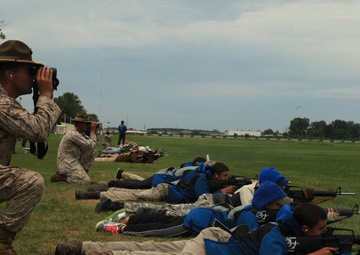 Marine Corps Marksmanship Training Units teach teens marksmanship fundamentals at Civilian Marksmanship Program National Trophy Rifle Matches