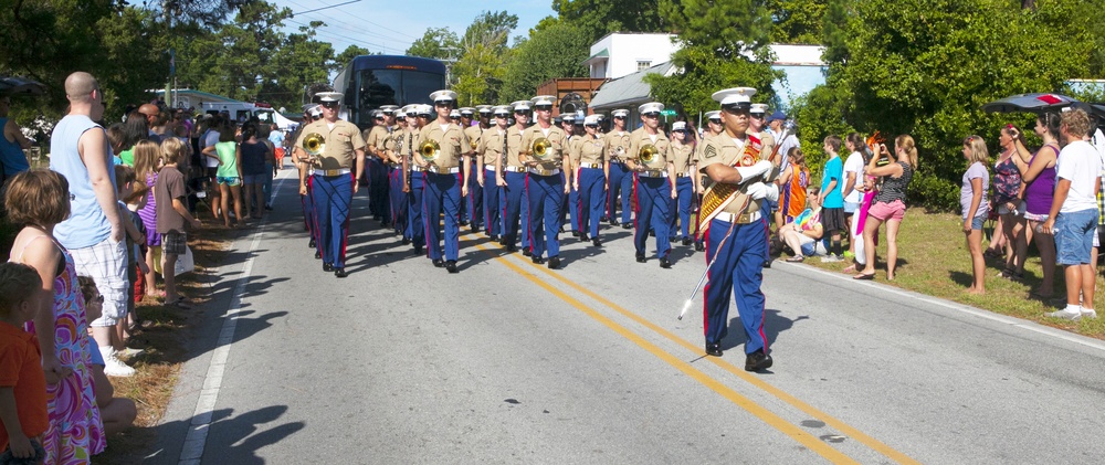 2nd Marine Division Band leads parade during Sneads Ferry Shrimp Festival