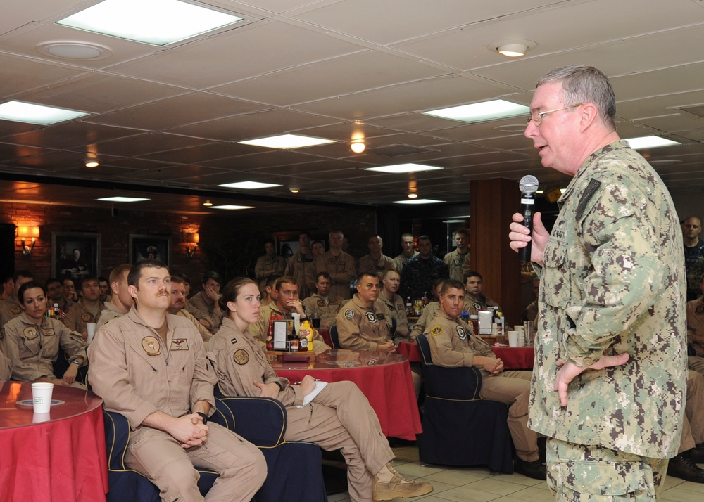 Commander aboard USS Nimitz