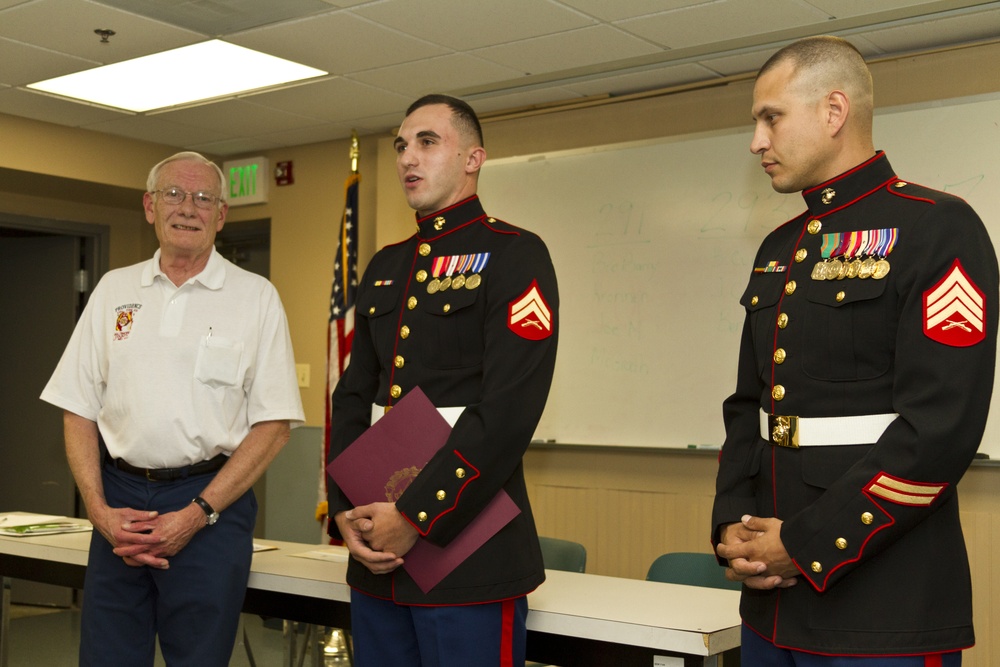 Maryland honors Marine for volunteer firefighting