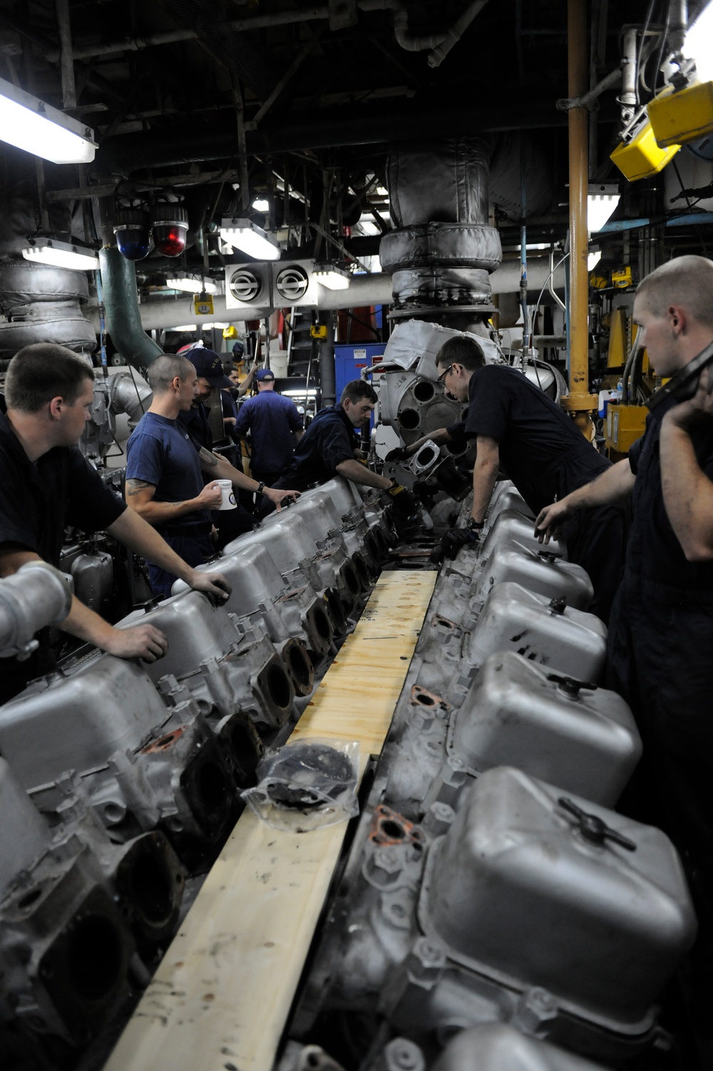 Engine work aboard the USCGC Tampa