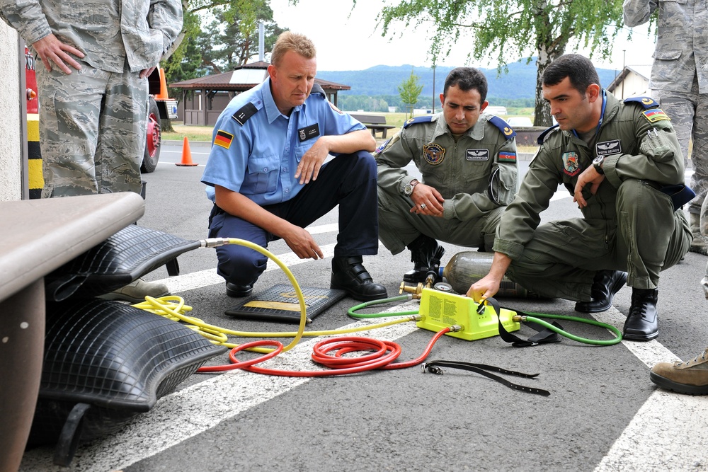 Azeri air force leaders participate in USAF Fire Rescue Partnership Training course