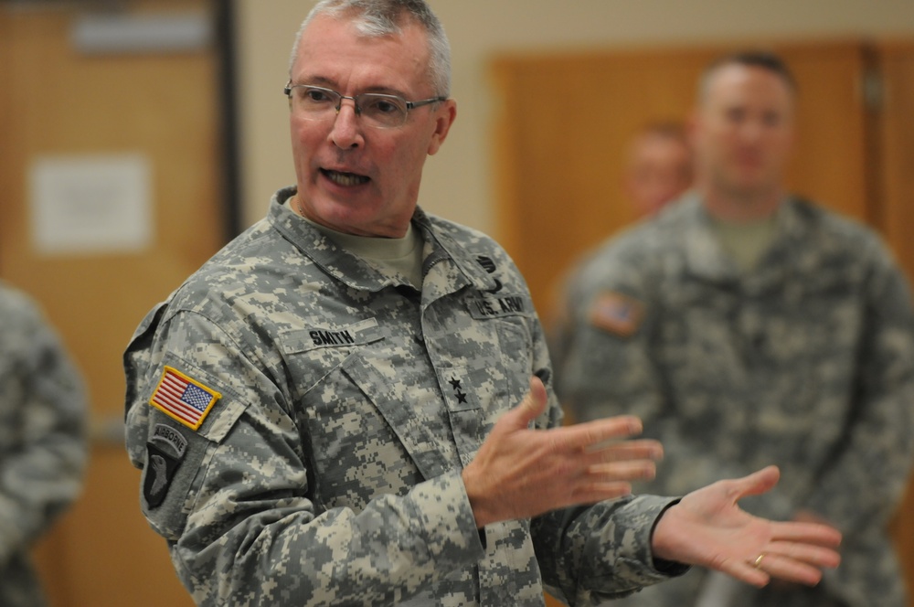 Maj. Gen. Smith speaks at Operation Sustainment Warrior