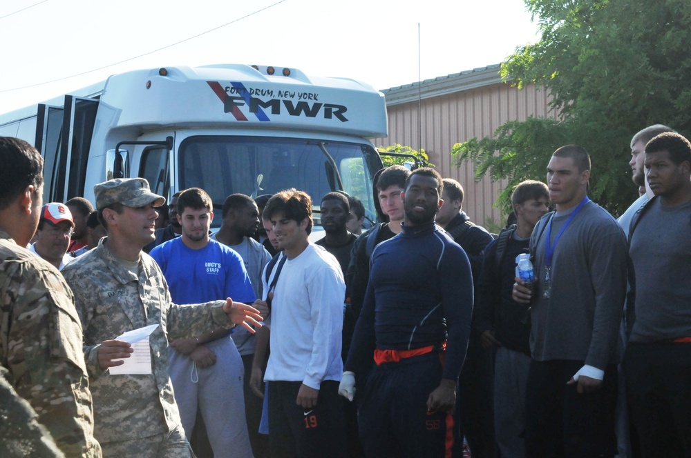 Spartan soldiers, Syracuse University football players battle in paintball competition