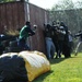 Spartan soldiers, Syracuse University football players battle in paintball competition