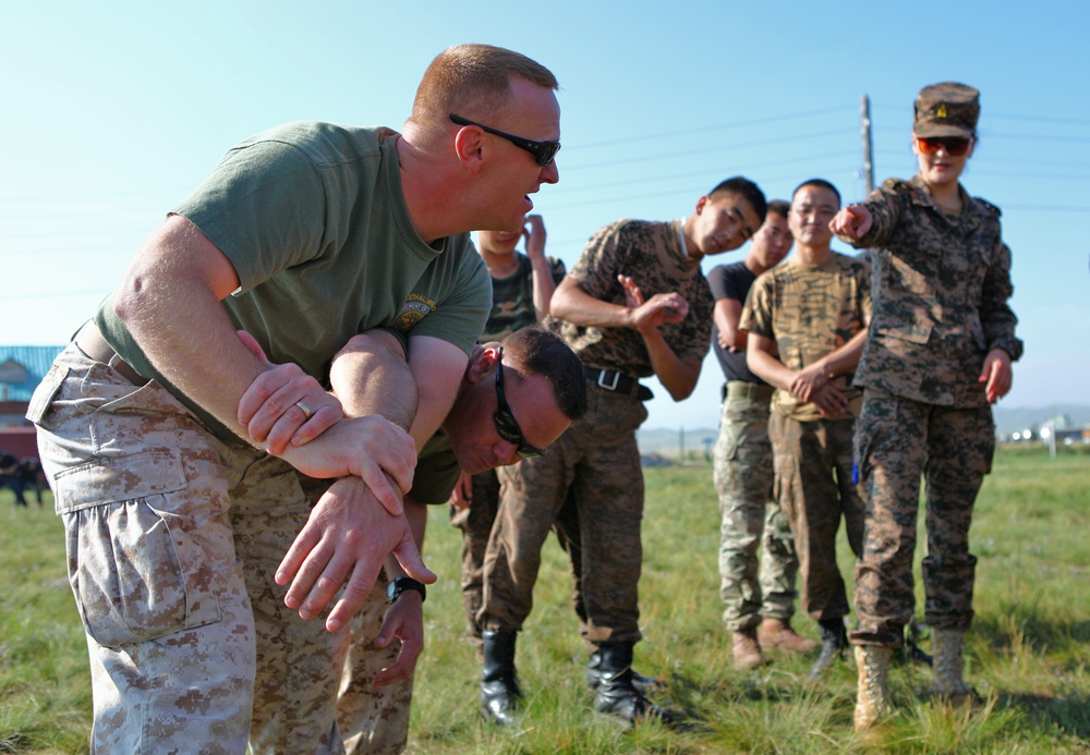 Marines train with Mongolian troops, police on control holds and non-lethal tactics