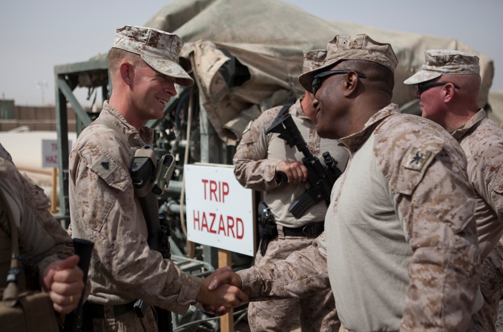 Maj. Gen. Miller visits Camp Dwyer troops