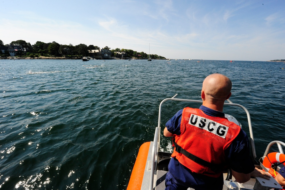 Coast Guard station on watch during Gloucester Clean Harbor Swim