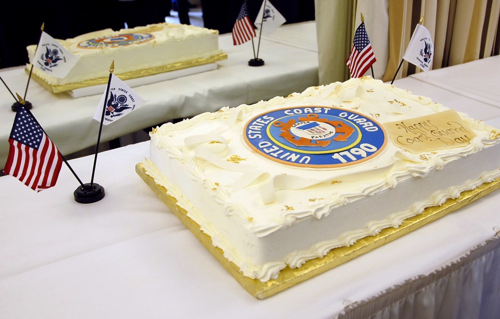 Ceremonial cake displayed for Coast Guard appreciation event