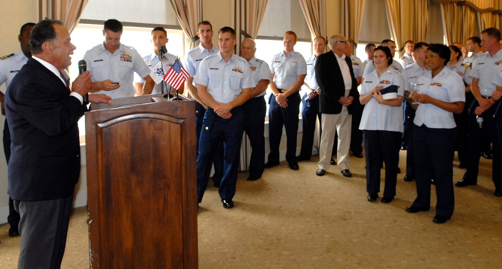 Coast Guard members meet with local community leaders