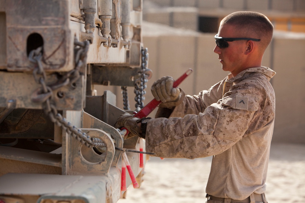 TS Company conducts Combat Logistics Patrol for maintenance and supply operations