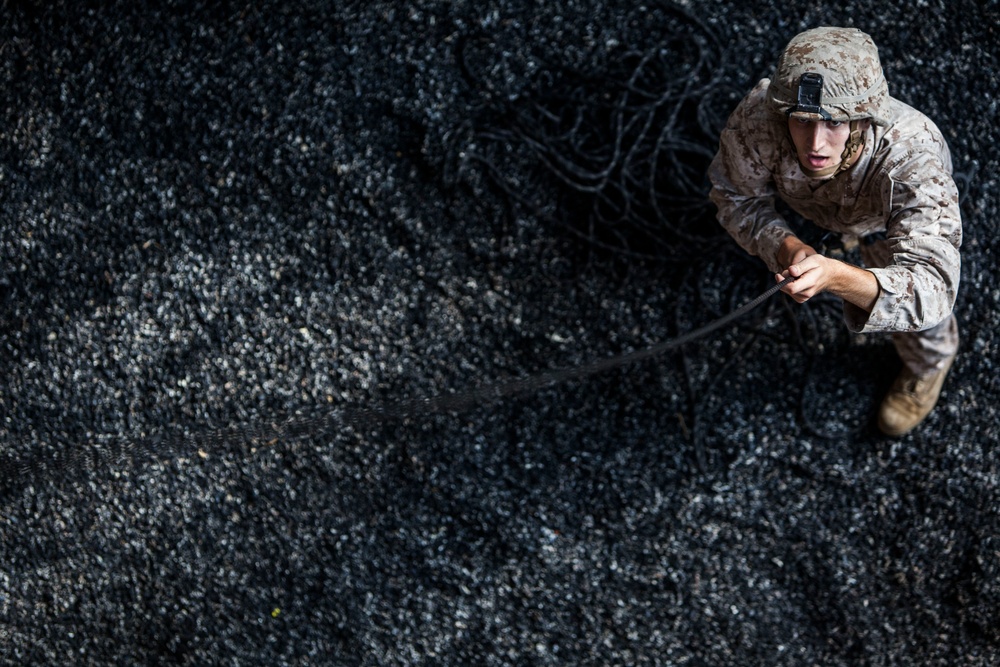 22nd MEU BLT Marines climb to the top in SOTG assault climbers course