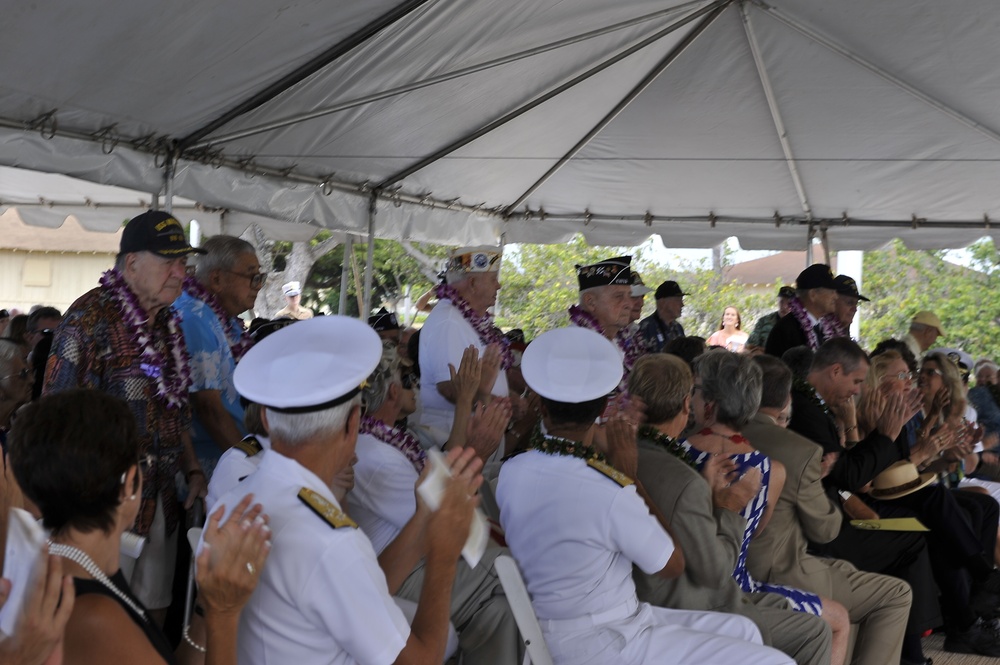 USS Missouri Memorial Association commemorates 68th anniversary of the end of World War II, unveils statue of Fleet Adm. Chester W. Nimitz