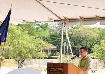 USS Missouri Memorial Association commemorates 68th anniversary of the end of World War II, unveils statue of Fleet Adm. Chester W. Nimitz