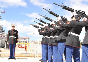 USS Missouri Memorial Association commemorates 68th anniversary of the end of World War II, unveils statue of Fleet Adm. Chester W. Nimitz