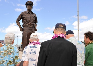 USS Missouri Memorial Association commemorates 68th anniversary of the end of World War II, unveils statue of Fleet Adm. Chester W. Nimitz