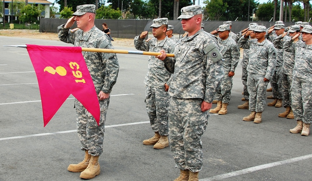 The 163rd Ordnance Company conducts deployment ceremony
