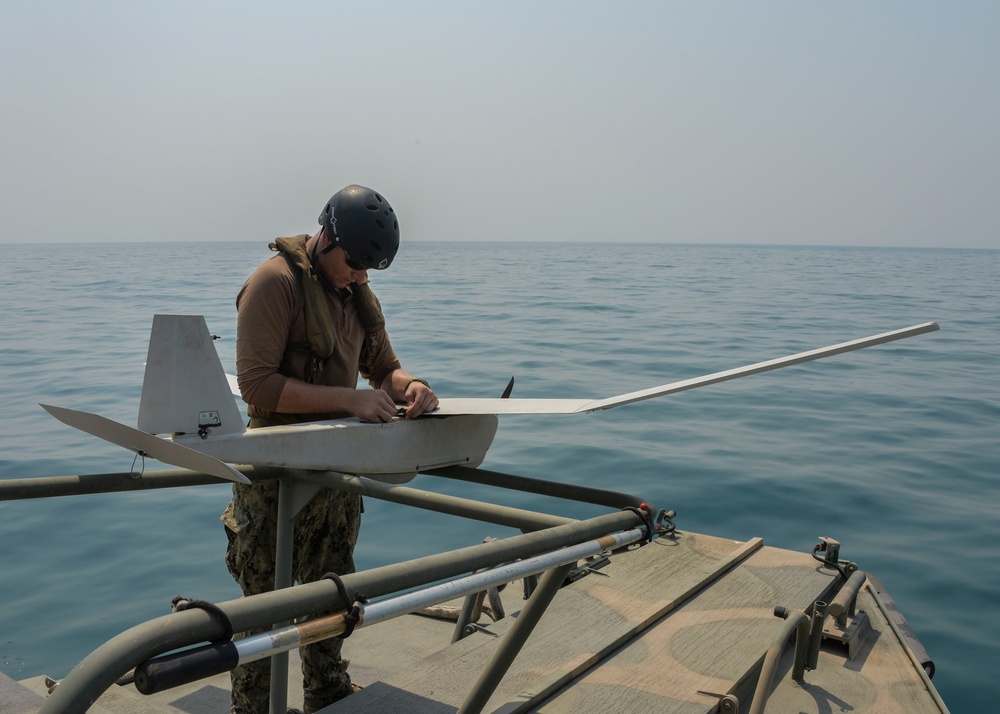 Commander, Task Group 56.7.4, Coastal Riverine Squadron 4, Puma AE unmanned aerial vehicle training