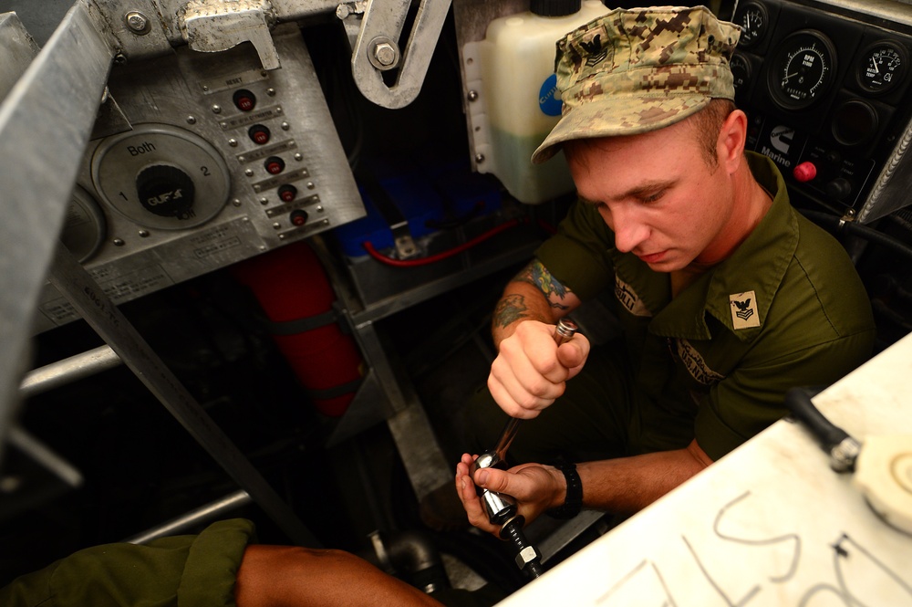 Commander, Task Group 56.7 boat maintenance