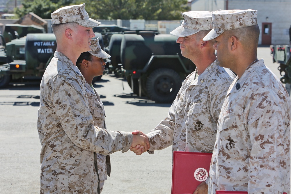 Marines stand tall during promotion ceremony