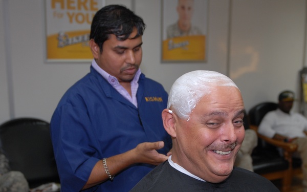 Soldier Shaves Head To Show Support