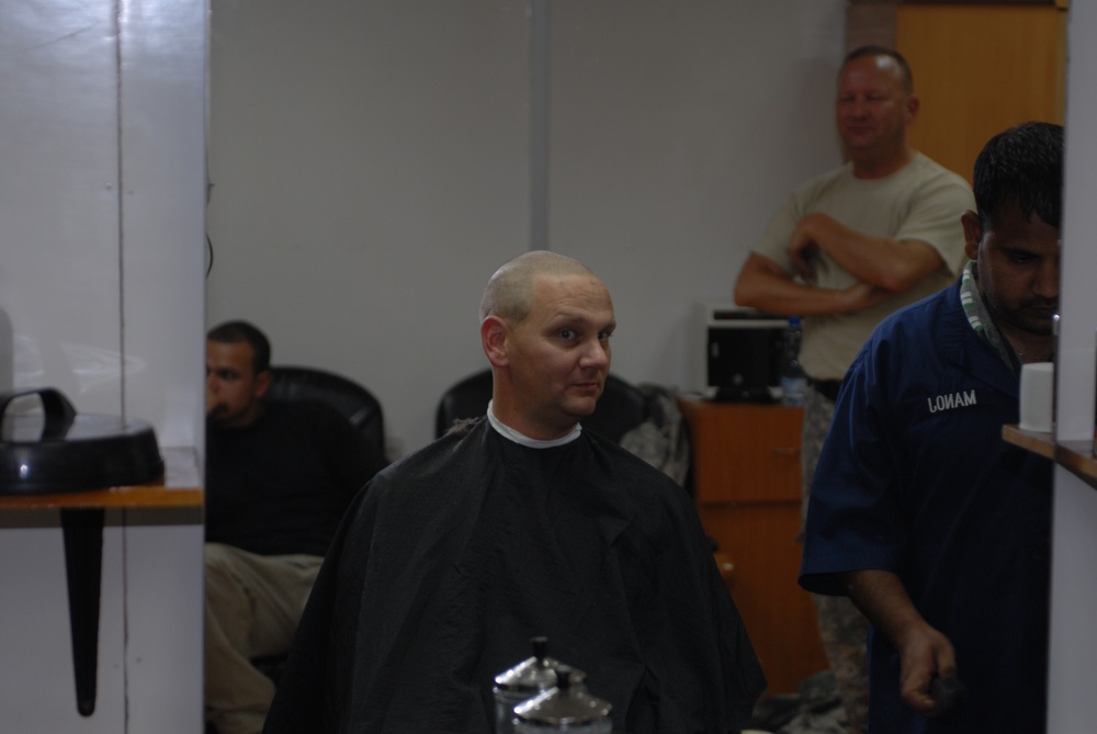 Soldiers Shaves Head to Show Support