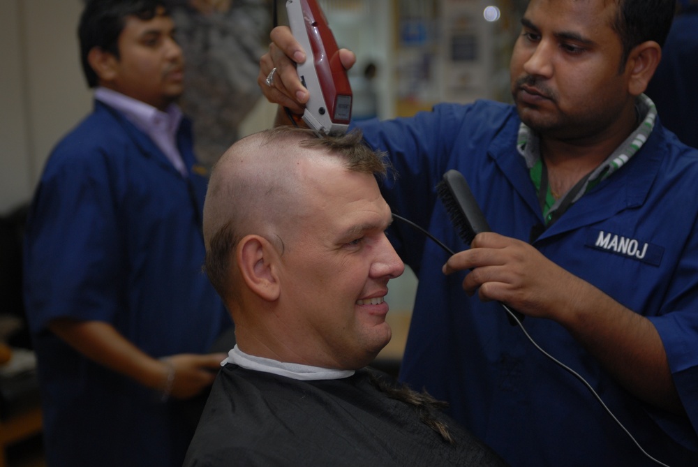Soldiers Shave Heads To Show Support