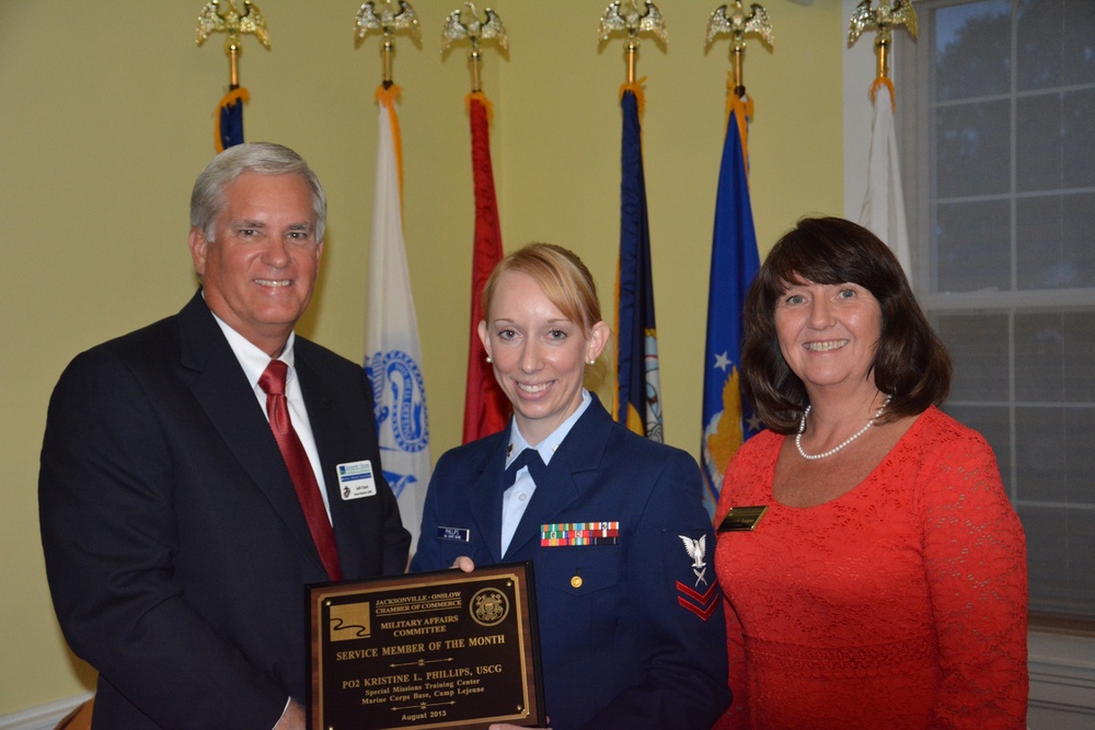 Coast Guard member recognized as Service Member of the Month in NC