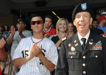 Lt. Col. William Holstine receives recognition at the Chicago White Sox &quot;Hero of the Game&quot;