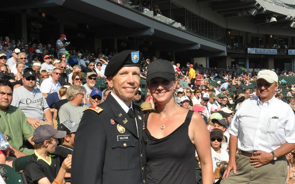 Lt. Col. William Holstine receives recognition at the Chicago White Sox &quot;Hero of the Game&quot;