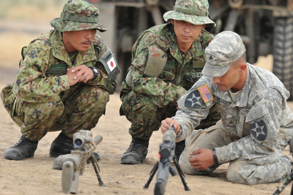 American and Japanese snipers come together to train