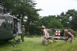 Battery C races clock during MEDEVAC training