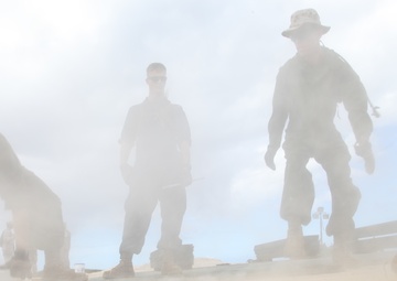 MWSS-172 constructs landing pads on Ie Shima